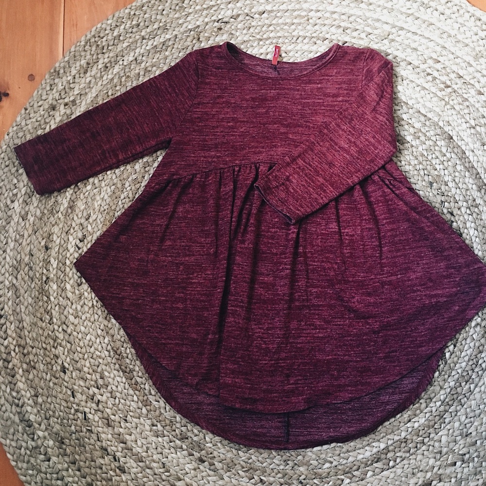 Heathered maroon baby doll top